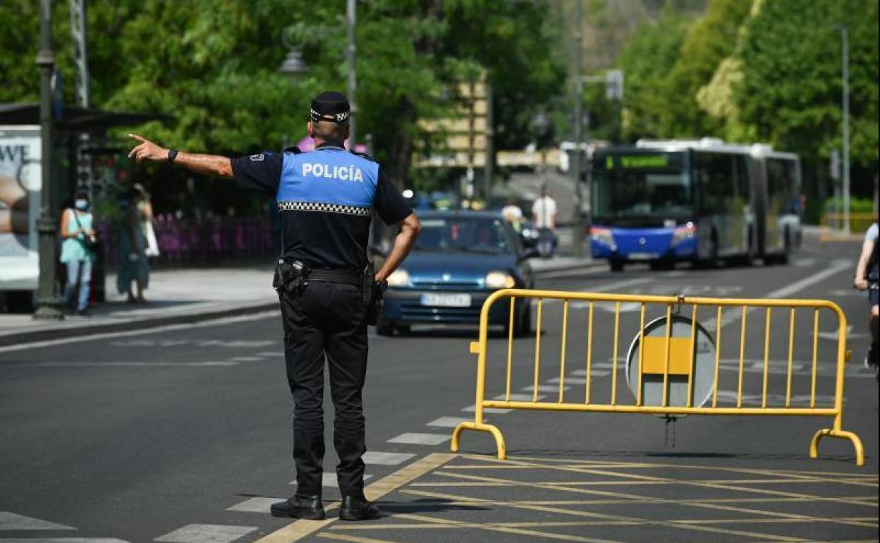 Cortes de tráfico en el centro por la contaminación, en julio del año pasado.