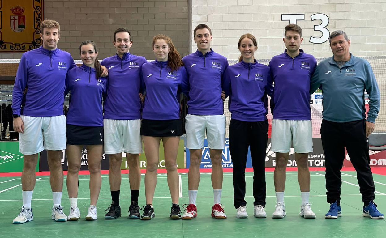 Los jugadores de badminton de la Universidad de Valladolid.