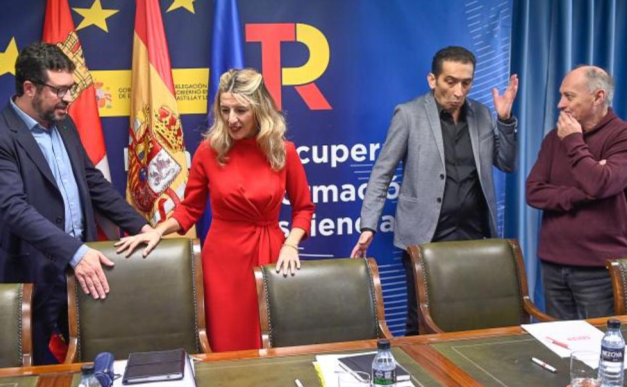 Joaquín Pérez Rey, Yolanda Díaz, Vicente Andrés y Faustino Temprano.