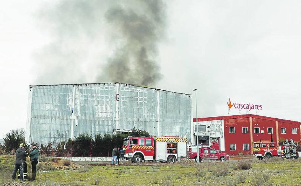 Incendio en Cascajares el pasado jueves. 