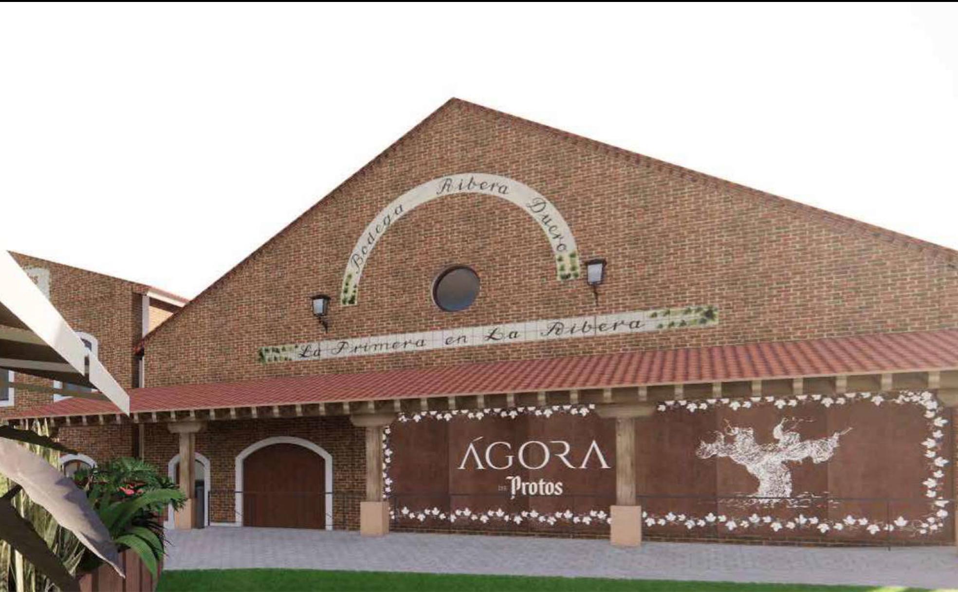 Exterior de la bodega de Protos, ubicada en Peñafiel.