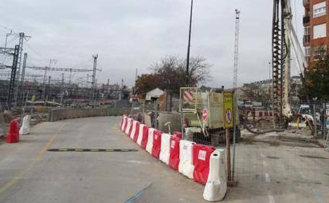 Obras en la calle Estación, en noviembre del año pasado, cuando se cerró al tráfico.