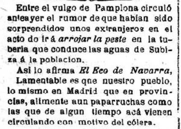 Pequeña reseña publicada el 5 de agosto de 1885. 