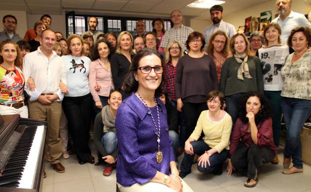 Marisa Martín, con sus compañeros de la Coral Ágora, en una foto de archivo. 