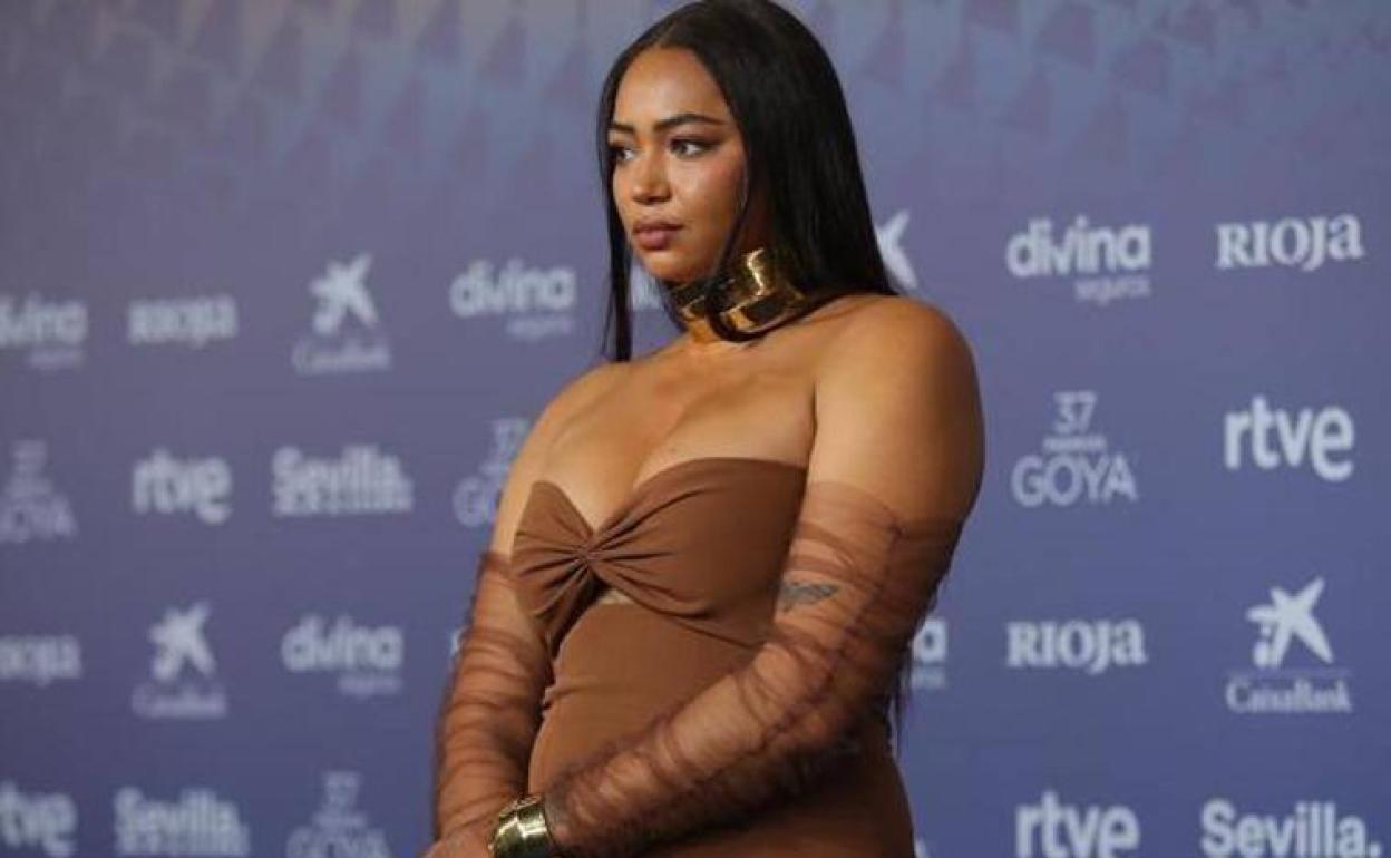 Berta Vázquez, en el photocall de los Goya