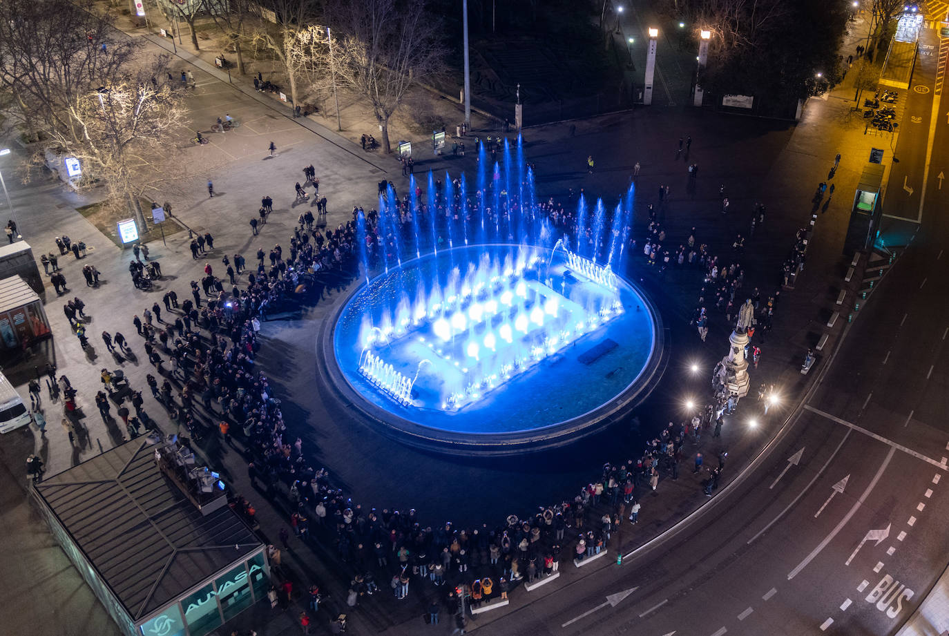 Inauguración fuente Zorrilla de Valladolid con un espectáculo de luz y música 