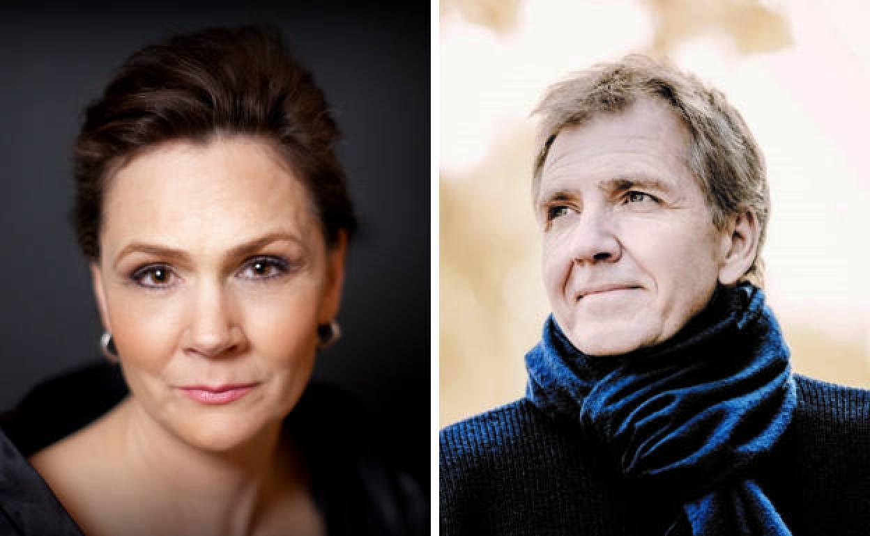 La mezzosoprano Anne Larsson y el director Thierry Fisher. 