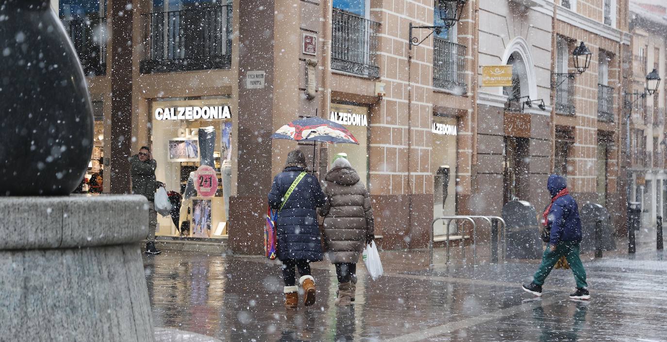 Fotos: La capital palentina recibe intensos copos