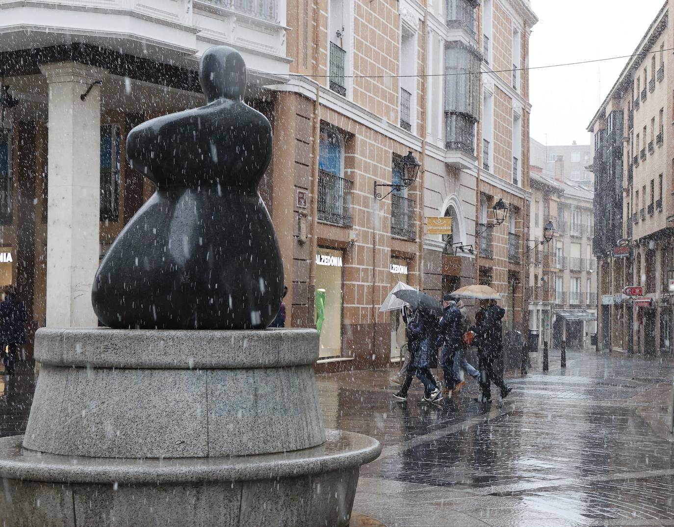 Fotos: La capital palentina recibe intensos copos