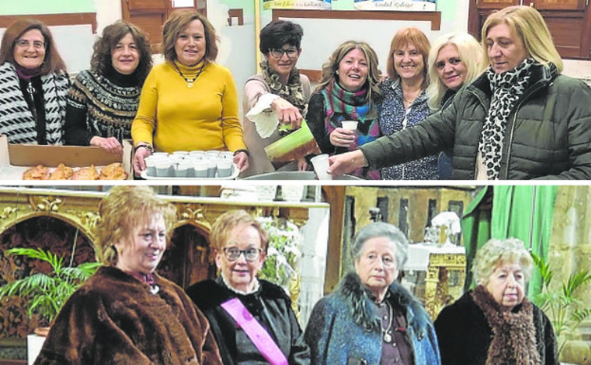 Orejuelas y chocolate durante los carnavales. En la otra, en las Águedas.