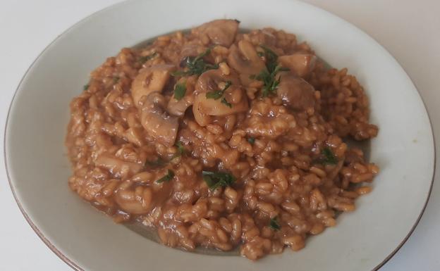 Risotto cremoso de champiñones