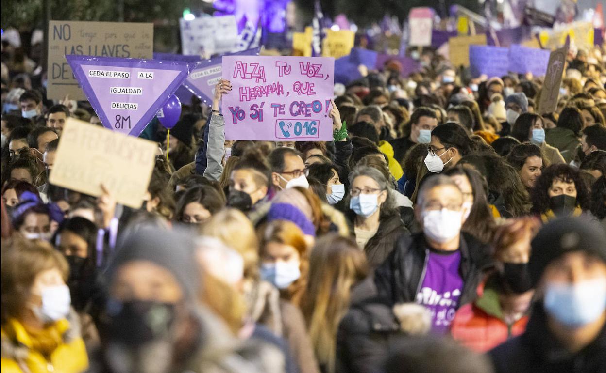 Concentración del Día de la Mujer, el año pasado en Valladolid.