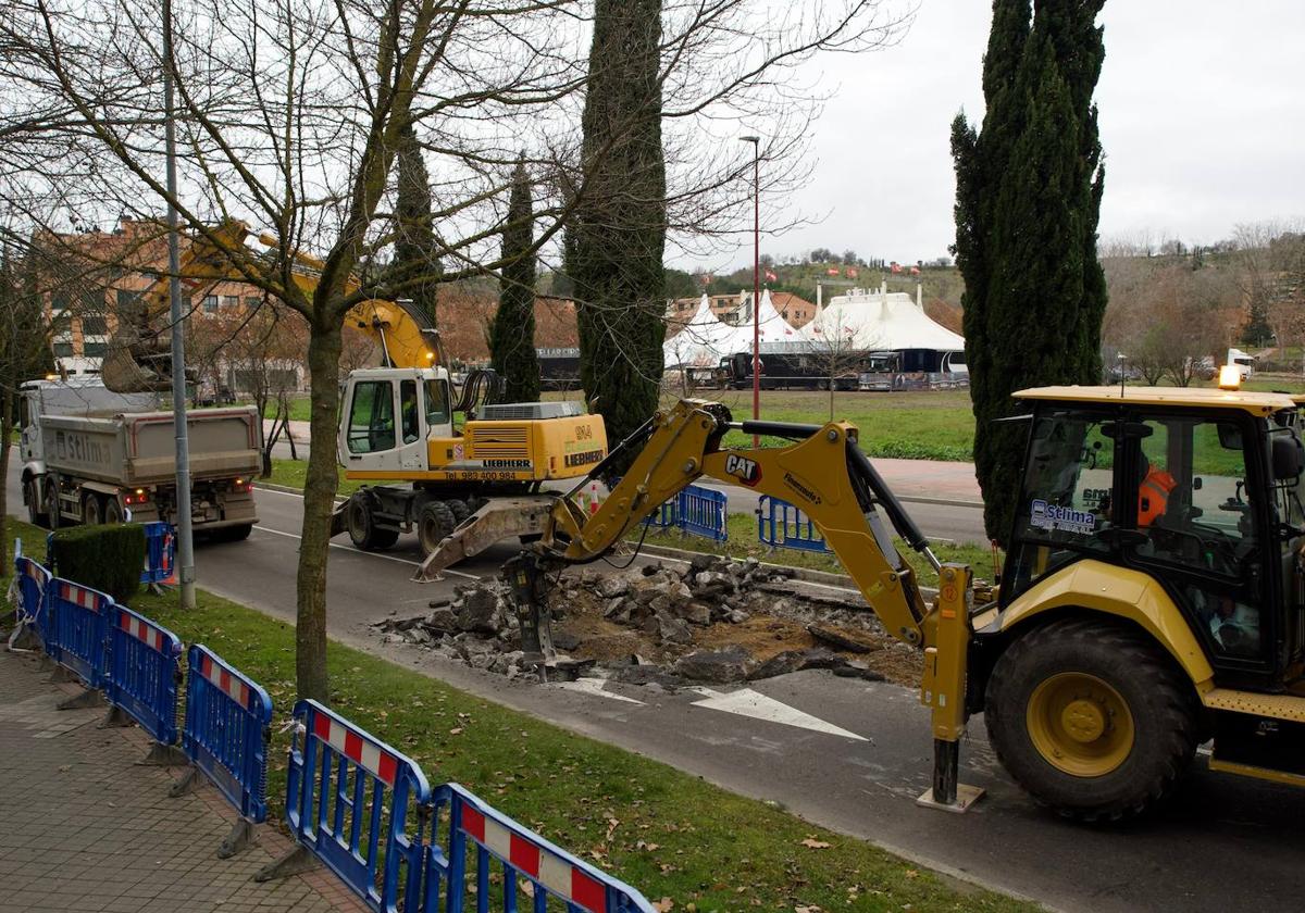 Inicio de las obras para la reparación del 'anillo mil' en Valladolid.