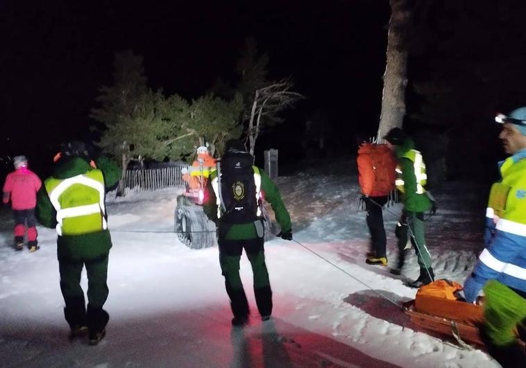 Rescate de la mujer infartada en la zona de Siete Picos.