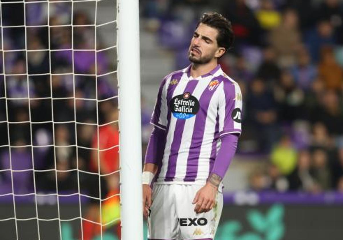 Monchu Rodríguez, durante un partido con el Real Valladolid.