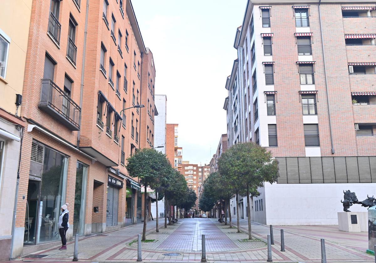 Calle Peral, en los entornos de la plaza de toros de Valladolid, donde tuvo lugar la detención.