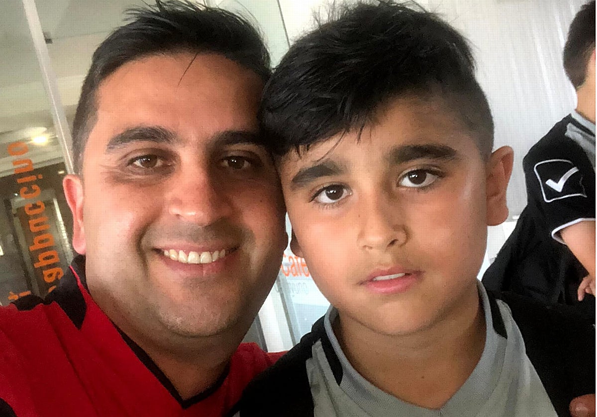 Borislav Illiev, padre y Sebas Illiev, menor fallecido después de un partido de fútbol.