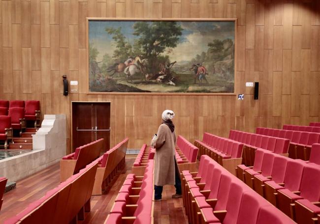 'Cacería el jabalí', en el paraninfo de la Universidad.