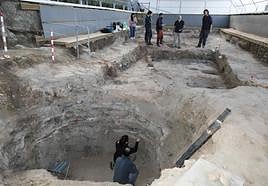 Trabajos de excavación en la ciudad de Las Quintanas.