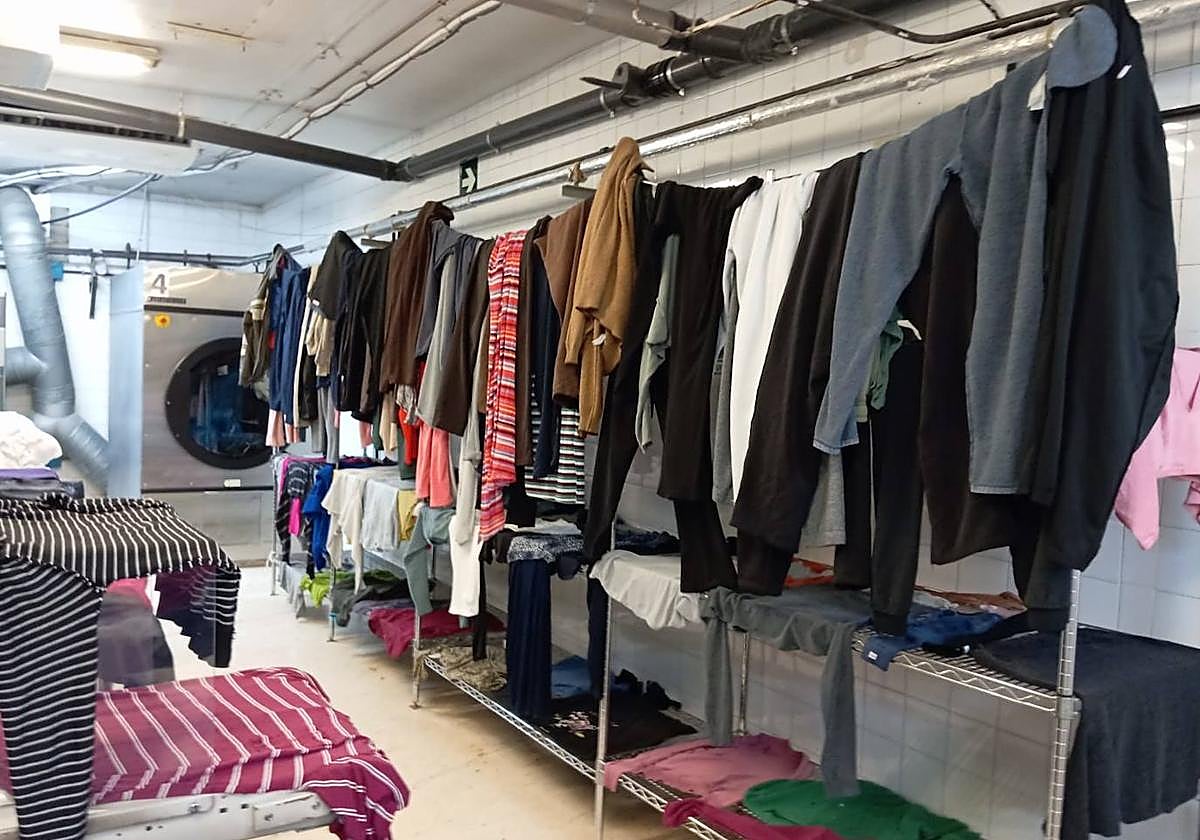 Interior de la lavanderia de la Asistida donde se ha producido la avería.