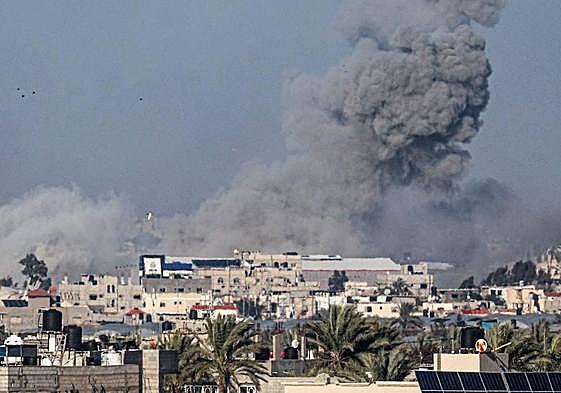 Ataque israelí en Rafah, en el sur de la Franja de Gaza.