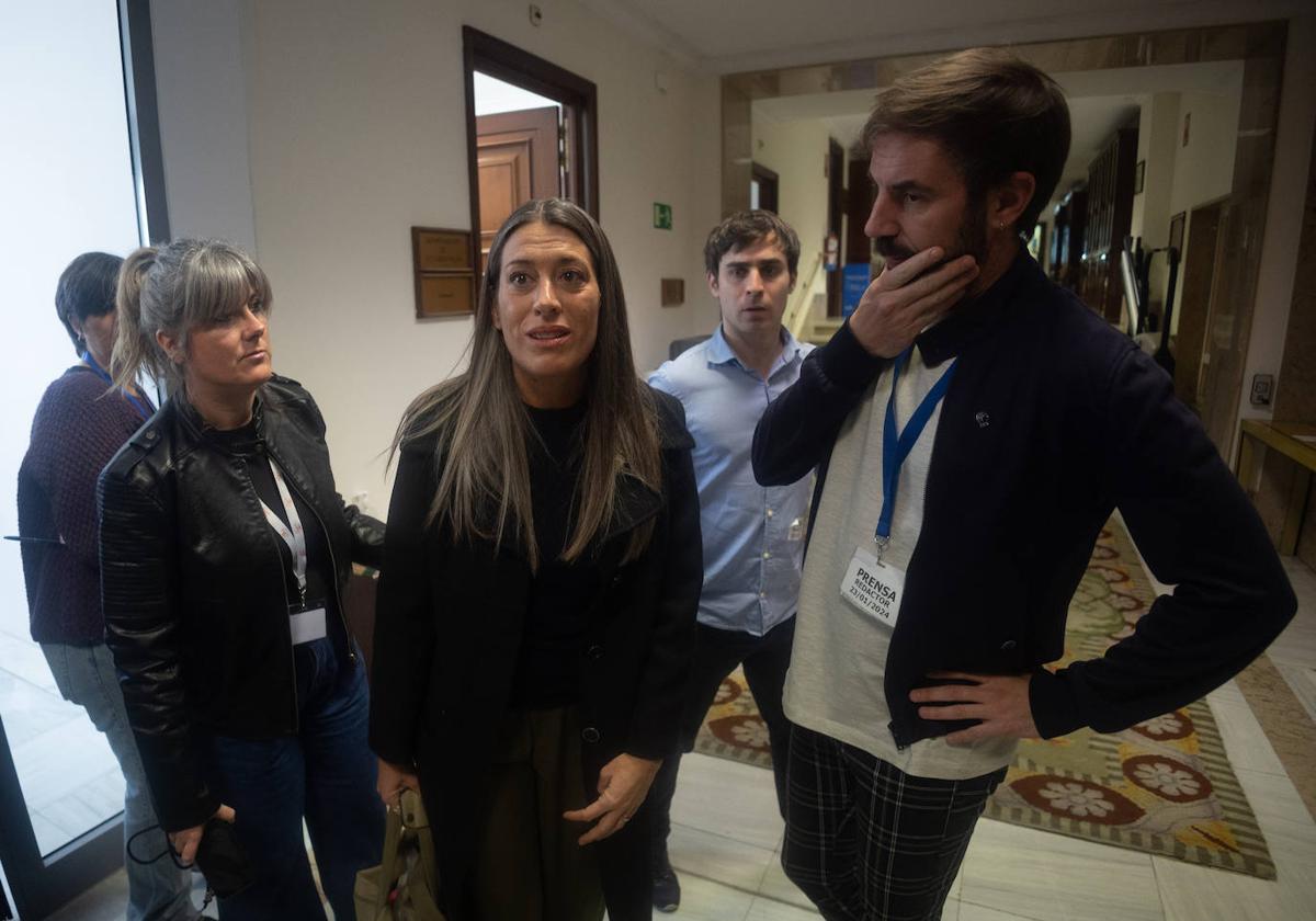 La portavoz de Junts en el Congreso, Miriam Nogueras, a su salida de la Comisión de Justicia, en el Congreso de los Diputados, el pasado martes.