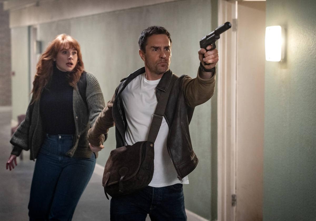 Bryce Dallas Howard y Sam Rockwell en una secuencia de 'Argylle'.