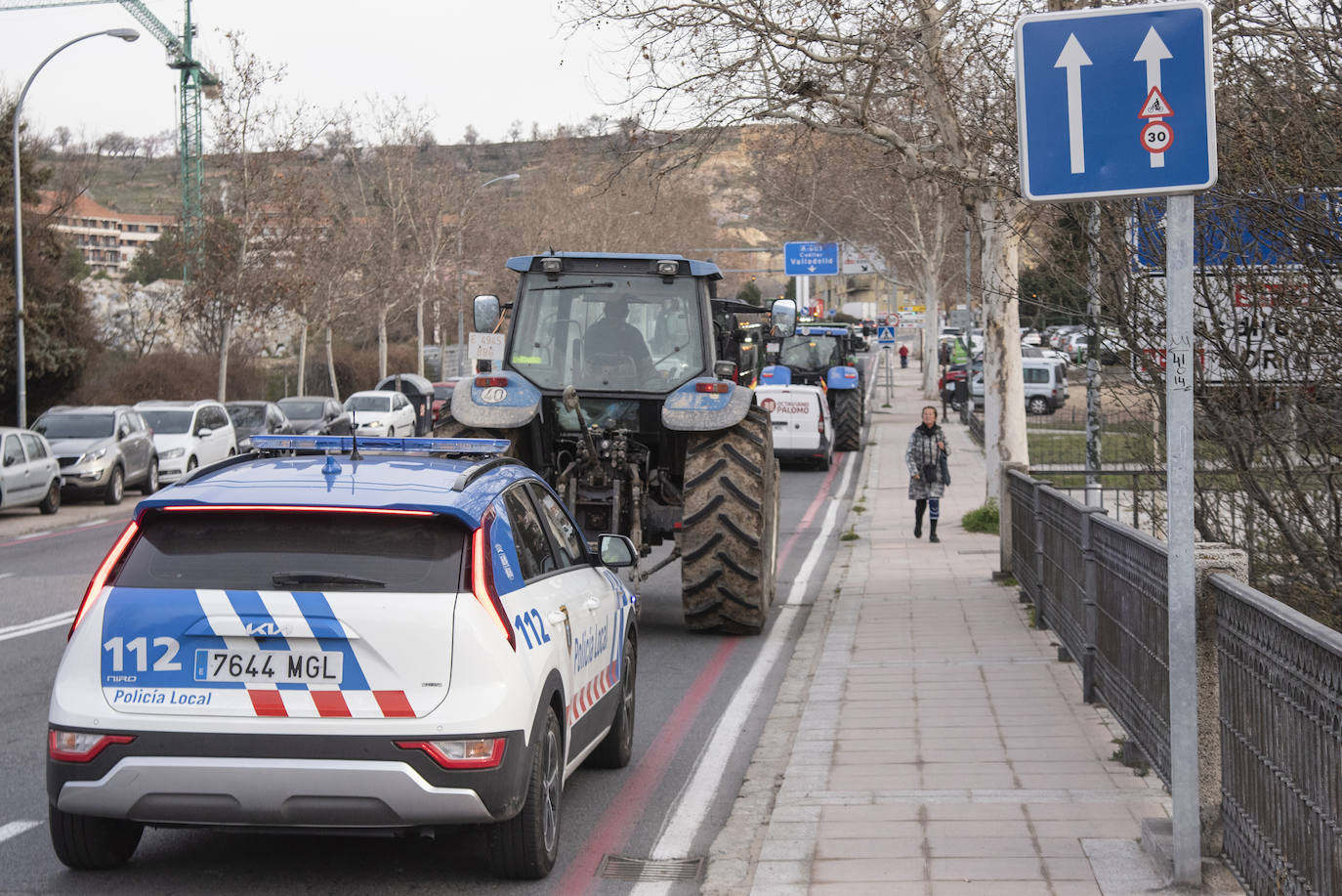 La tractorada por el centro de Segovia, en imágenes