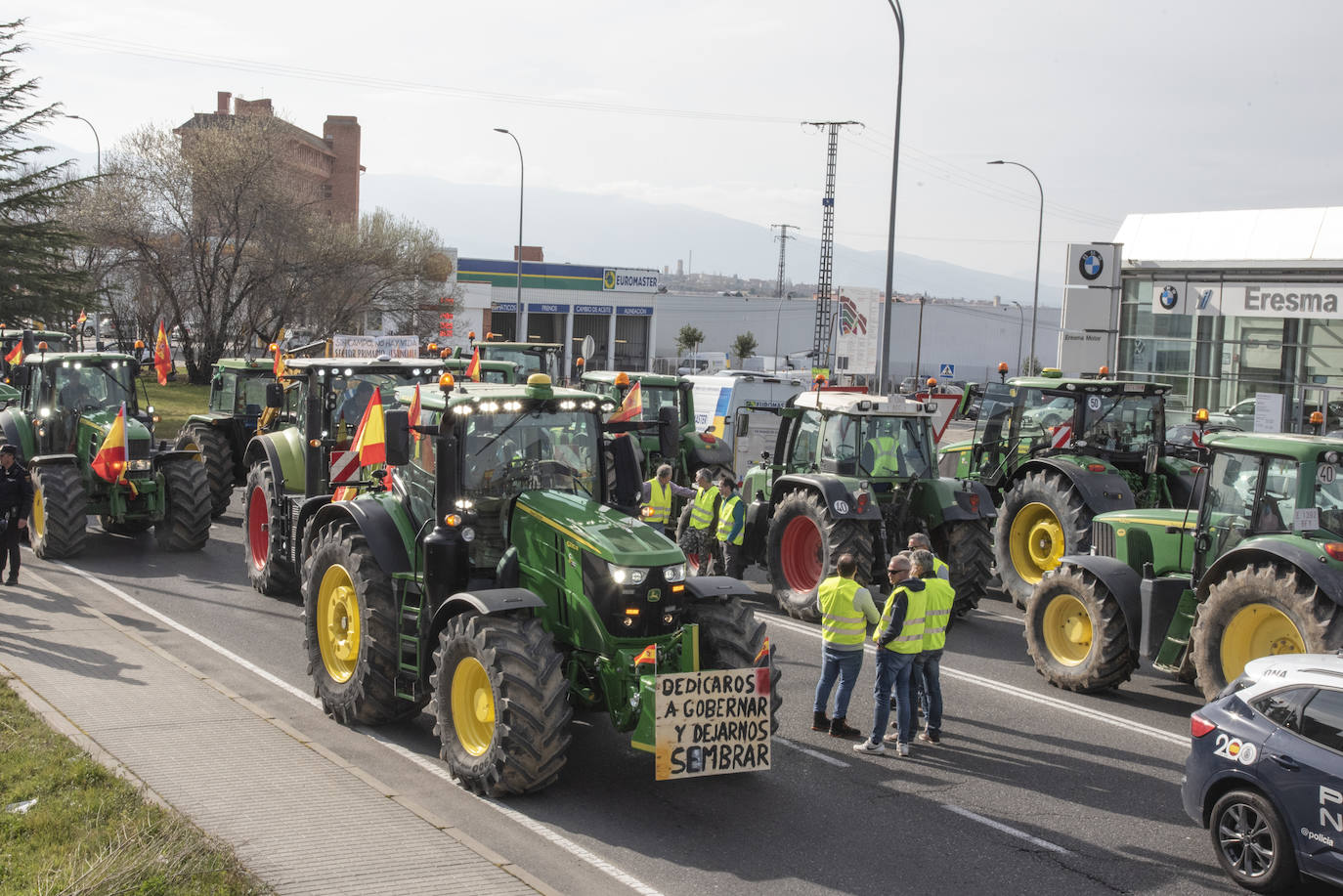 La tractorada por el centro de Segovia, en imágenes