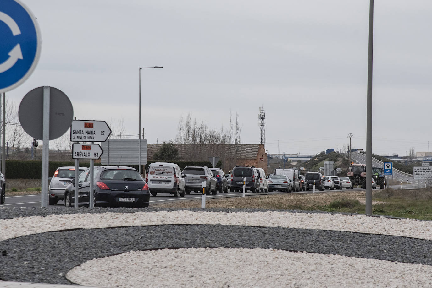 La tractorada en la CL-605, en imágenes