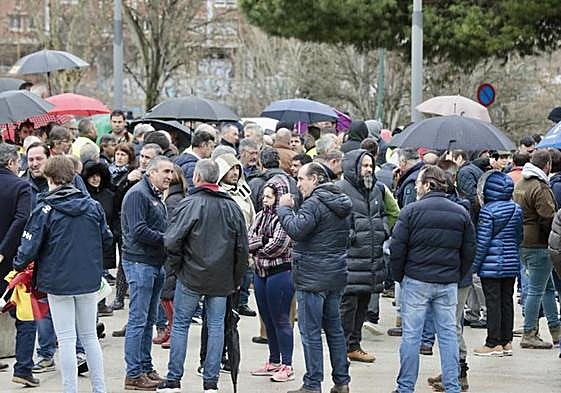 Protesta de los agricultores de este viernes en la Cúpula del Milenio.
