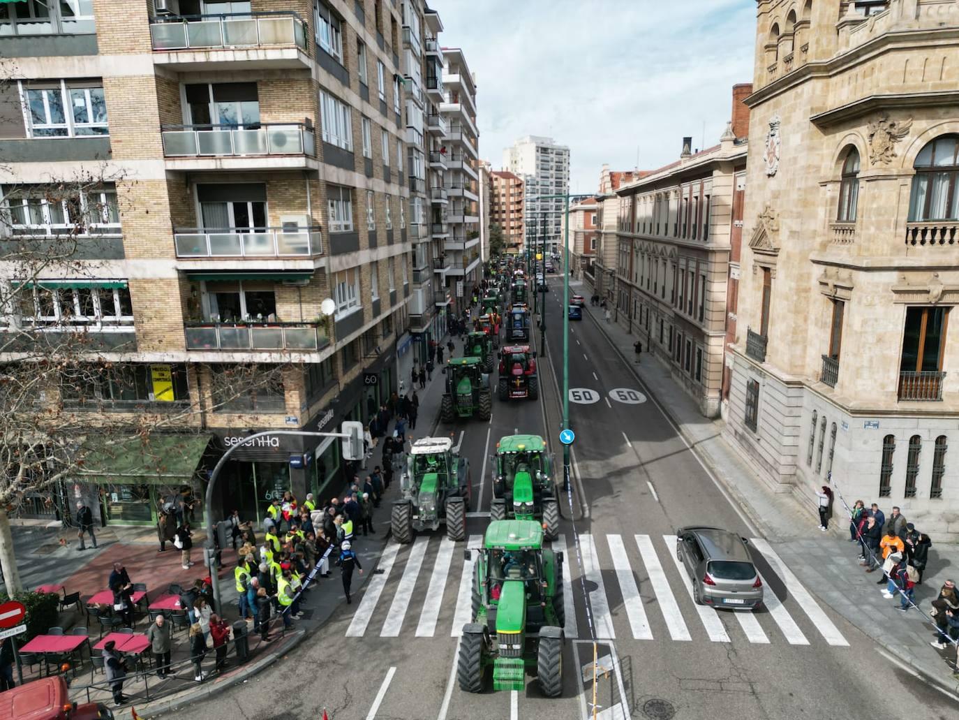 Las imágenes de la manifestación de los agricultores en Valladolid
