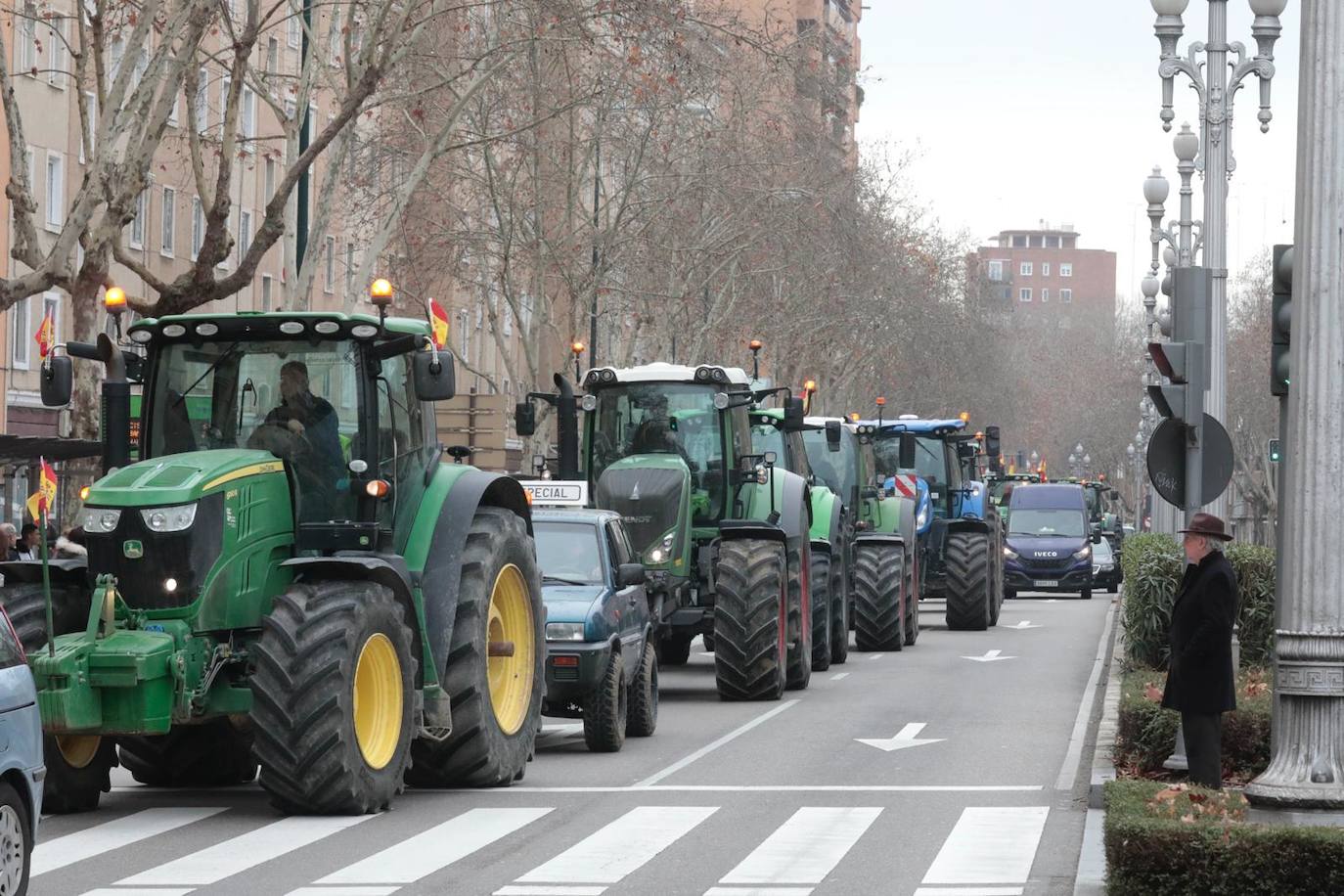 Las imágenes de la manifestación de los agricultores en Valladolid