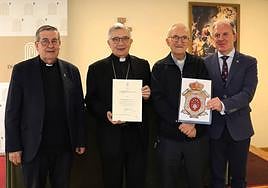Ángel Galindo (izq.), César Franco, Ándrés de la Calle y David Santamera, en la presentación de este jueves.