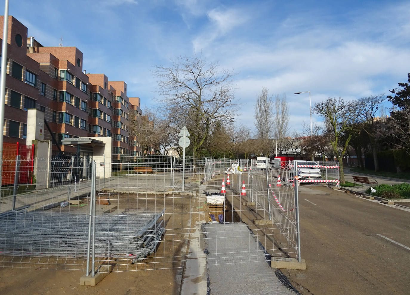 Las obras de la red de calor en Parquesol, en imágenes