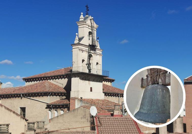 Espadaña de San Miguel y San Julián. En detalle, la Queda.