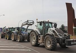 Concentración de tractores el pasado día 6 en la capital palentina.