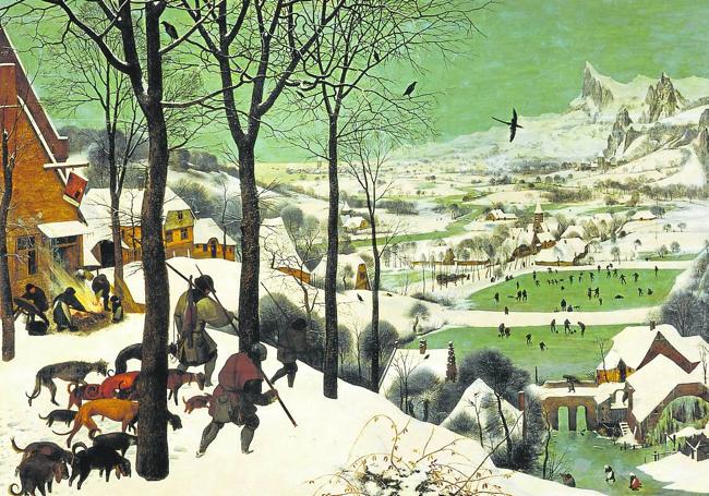 'Cazadores en la nieve' (1565) de Brueghel el Viejo, un día de la Pequeña Edad de Hielo.