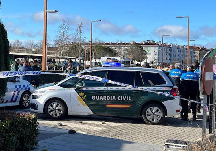 Guardia Civil y Policía Local de Arroyo, este viernes en el lugar de los hechos.