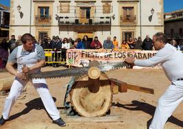 Exhibición de la Fiesta de los Gabarreros en Riaza, el año pasado.