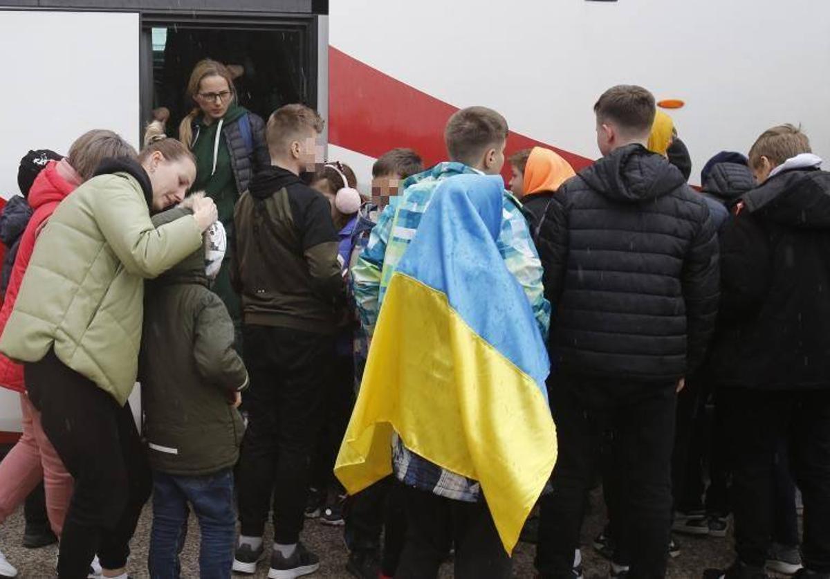 Llegada de refugiados ucranianos a Palencia en marzo de 2022.