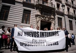 Protesta en Madrid el año pasado en contra de la interinidad en la Administración Pública.