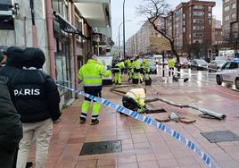 Lugar del accidente este domingo por la tarde en Burgos.