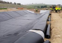 Obras de la estación depuradora de Fuentesaúco, en la provincia segoviana.