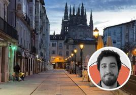 La plaza Huerto del Rey, donde ocurrieron los hechos y, en detalle, Sergio Delgado.