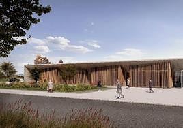 Recreación del exterior del futuro edificio de radioterapia.