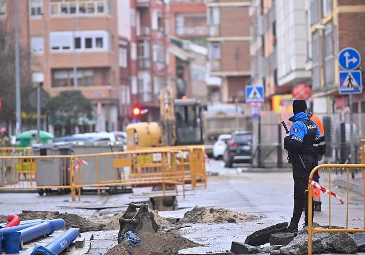 Corte en la calle Nicasio Pérez por un escape de gas en enero.
