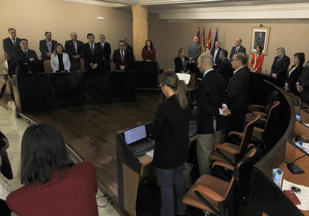 Minuto de silencio en el pleno de la Diputación de Segovia.