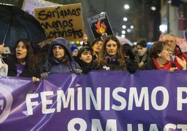 Manifestación feminista en Valladolid.