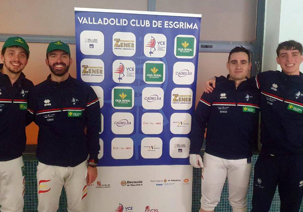 Diego Balmori, Noé Bermejo, Adrián Yáñez y Diego Rodríguez, después del torneo.